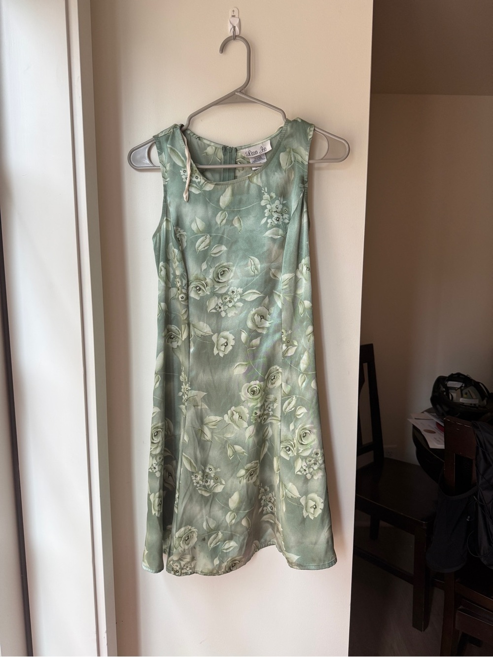 Sage Green Floral mini dress